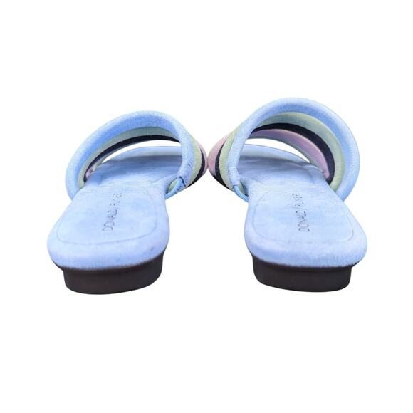 Donald Pliner Kip Slide Sandals Slip-on Suede Women's 5 Blue Green Square Toe - Picture 6 of 8